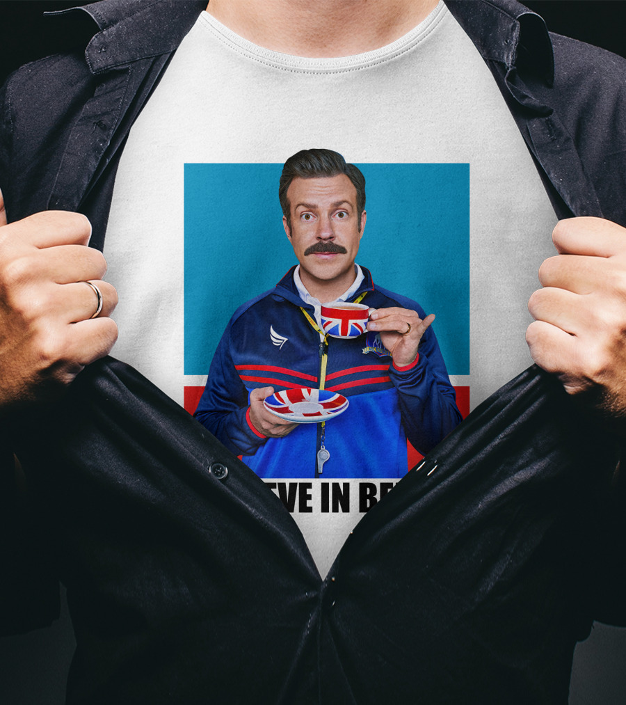 Ted Lasso I Believe In Believe Union Jack Coffee Cup T-Shirt