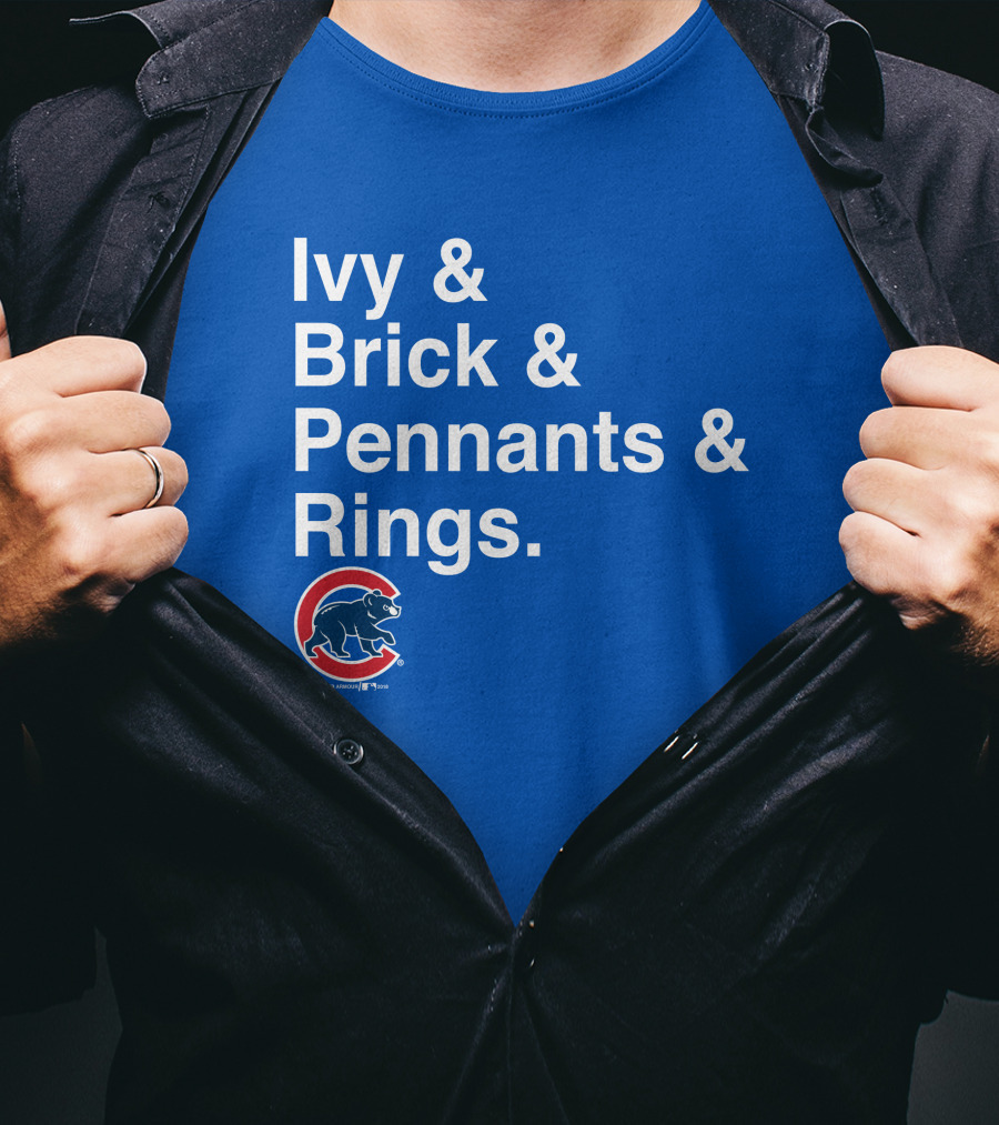 Ivy Brick Pennants Rings Cubs T-Shirt