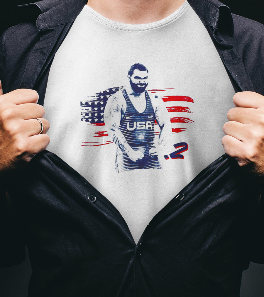 Big Cat Gable Steveson USA Wrestler With American Flag T-Shirt