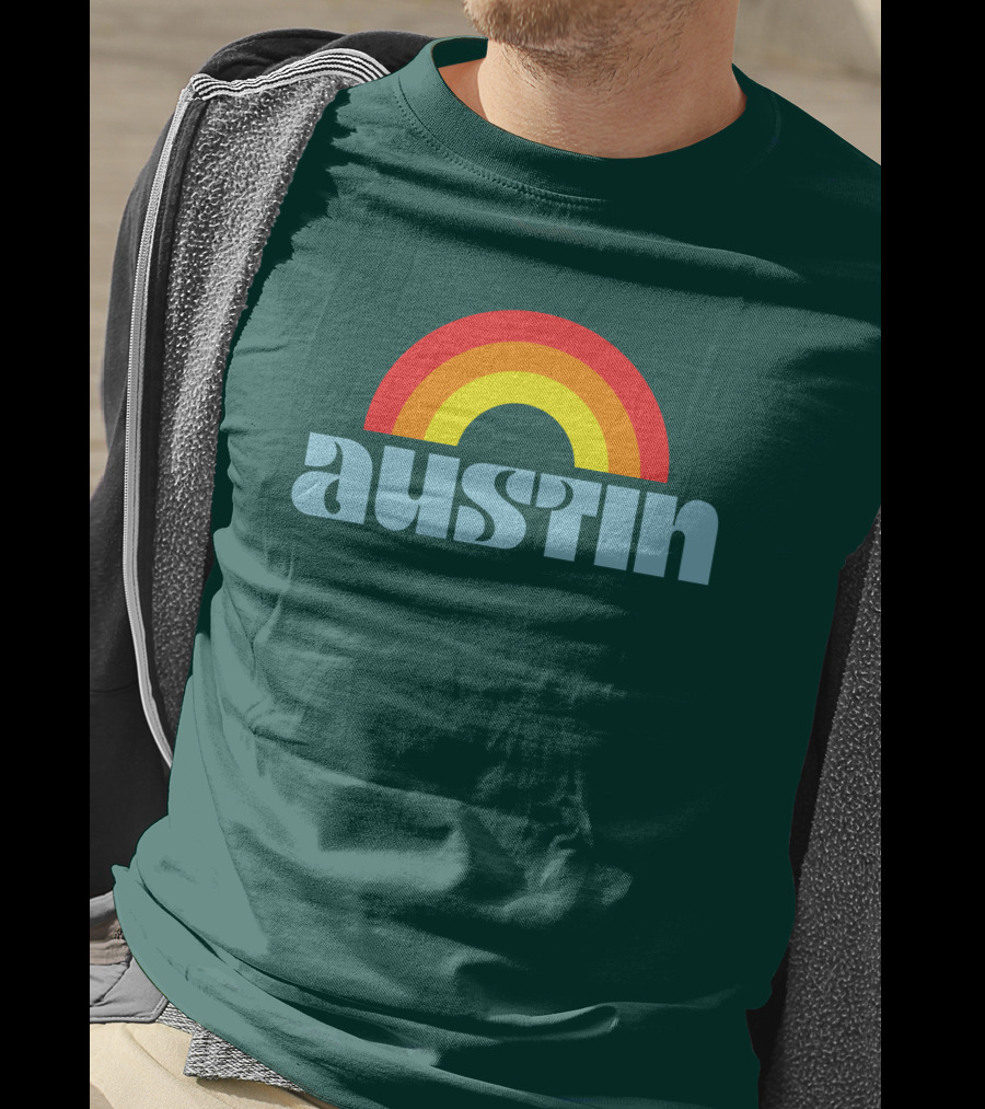 Austin Pride Rainbow Retro T-Shirt