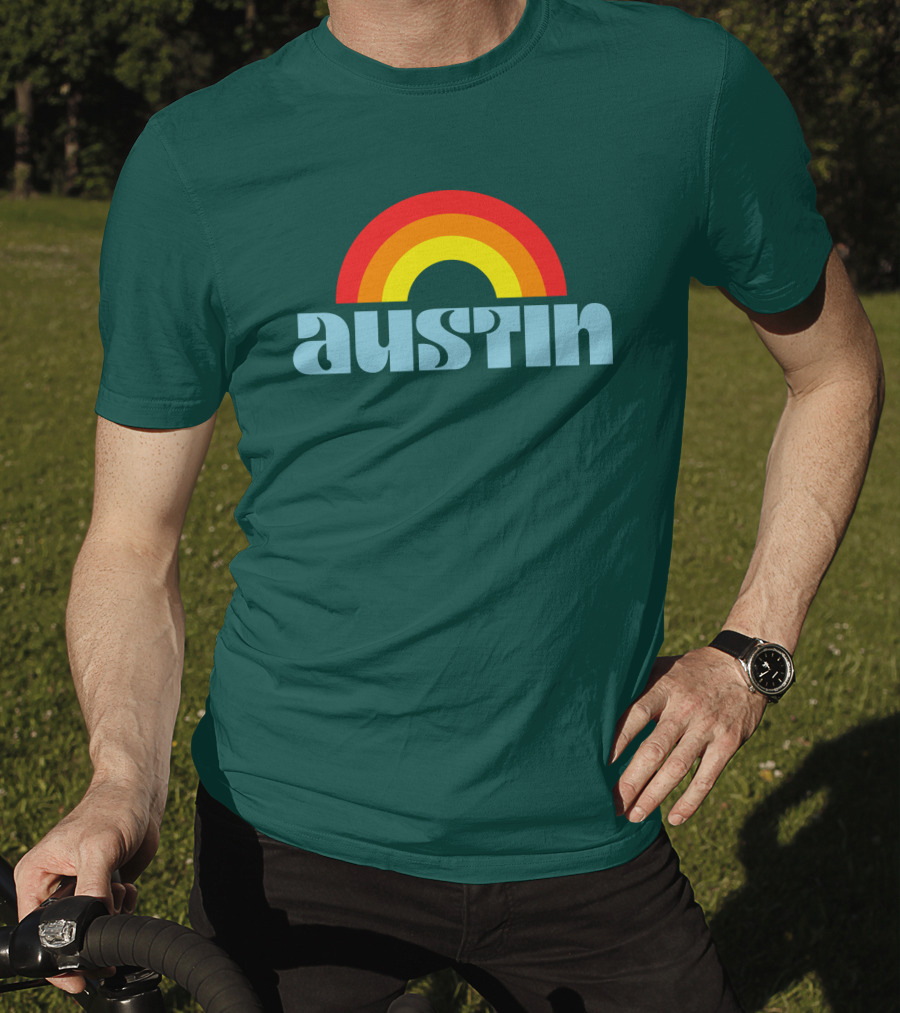 Austin Pride Rainbow Retro T-Shirt