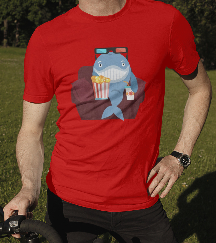 Pete G Whales Popcorn 3D Glasses Cinema T-Shirt