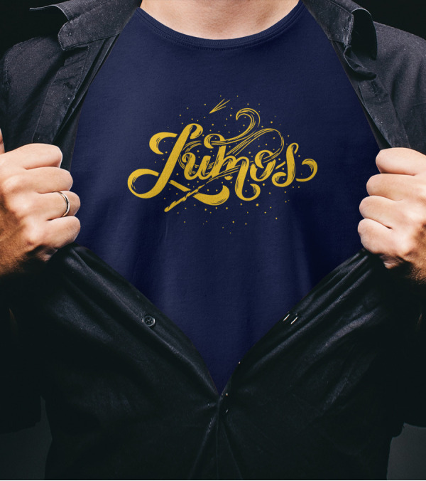 Lumos Foil Design By Jk Rowling Representing Wizardry Magic T-Shirt