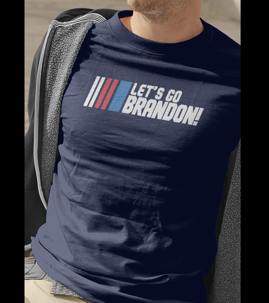 The Daily Wire Shop Let's Go Brandon Racing Stripes T-Shirt