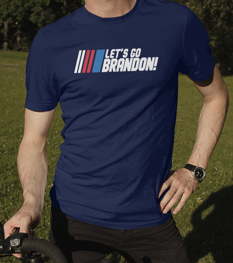 The Daily Wire Shop Let's Go Brandon Racing Stripes T-Shirt