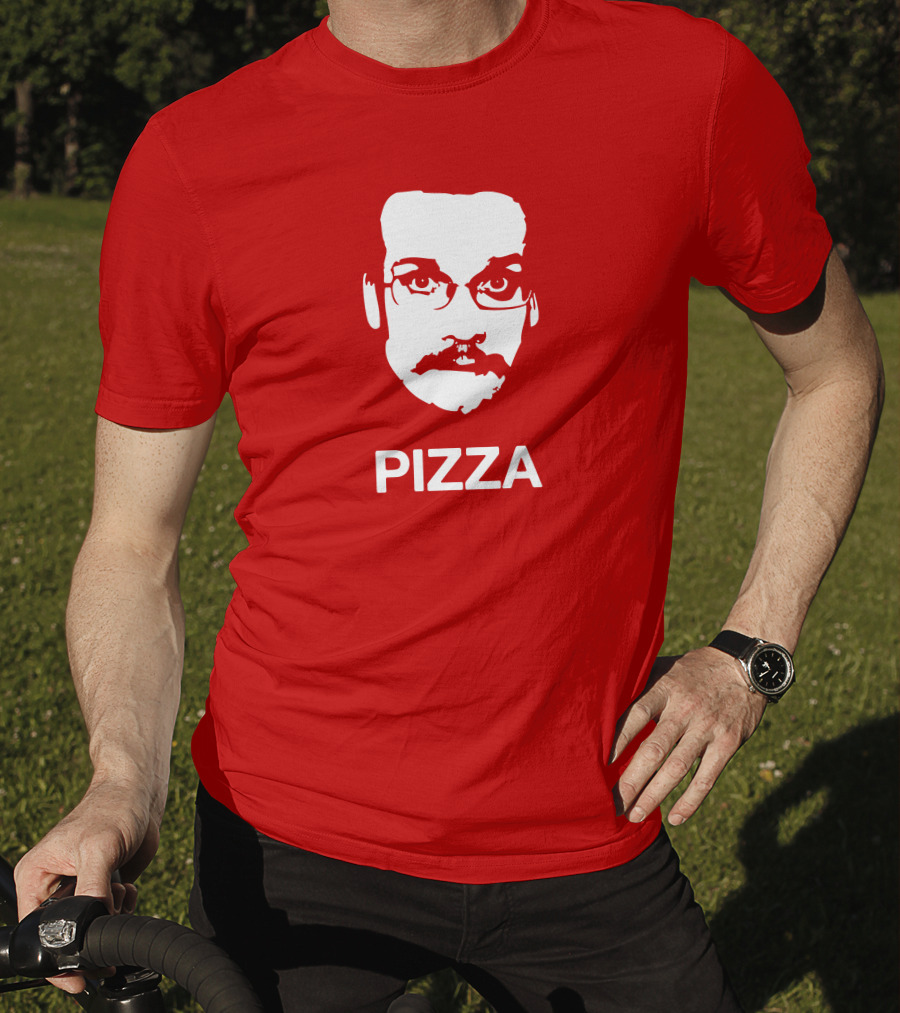 Drawfee Merch Pizza John DFTBA Face Silhouette Red T-Shirt