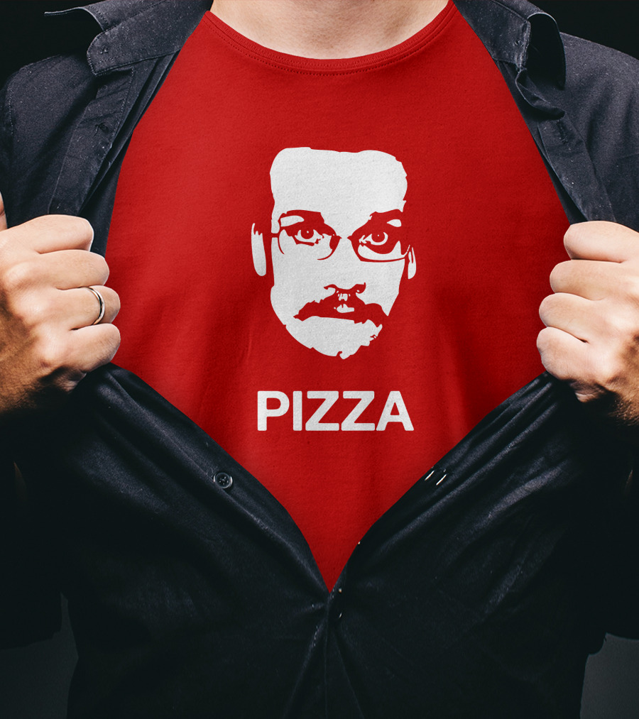 Drawfee Merch Pizza John DFTBA Face Silhouette Red T-Shirt