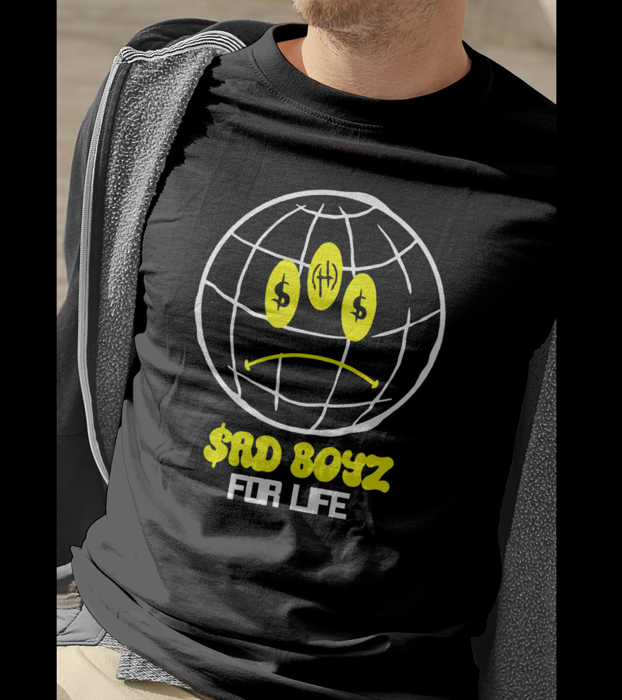 Rancho Humilde Store Sad Boyz For Life Global Emoticon With Dollar Sign Eyes T-Shirt