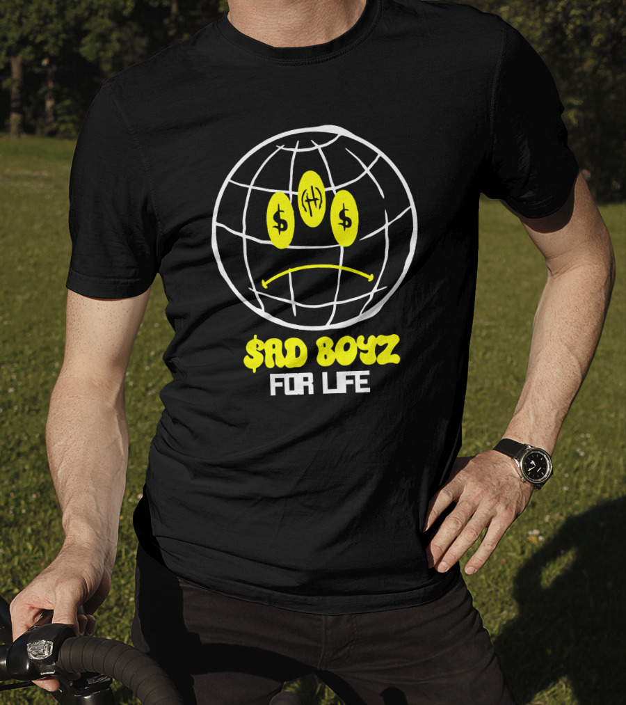 Rancho Humilde Store Sad Boyz For Life Global Emoticon With Dollar Sign Eyes T-Shirt