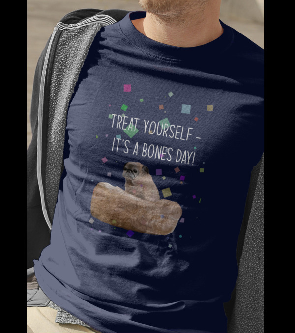 Treat Yourself It's A Bones Day NoodleThreadless Pug Confetti T-Shirt