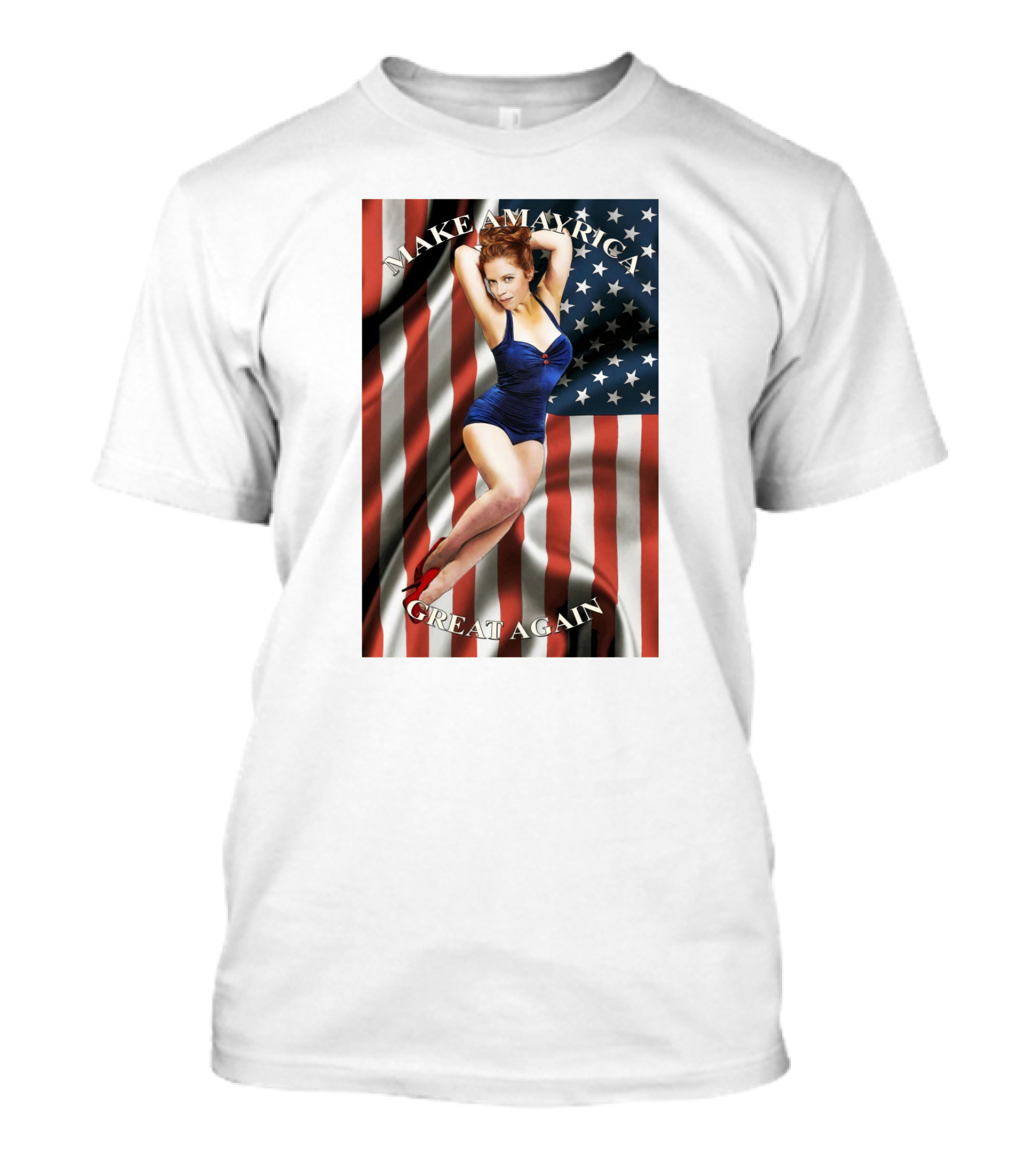 Make America Great Again US Flag Pin-Up Model T-Shirt