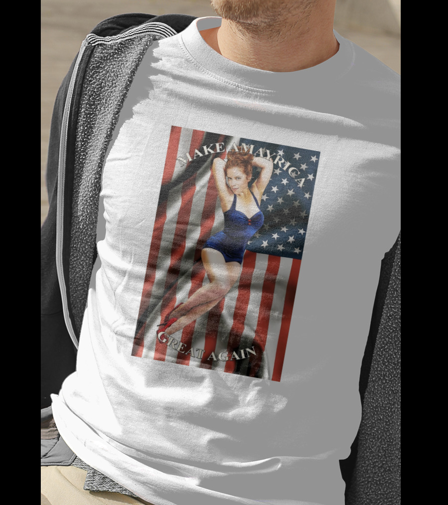 Make America Great Again US Flag Pin-Up Model T-Shirt