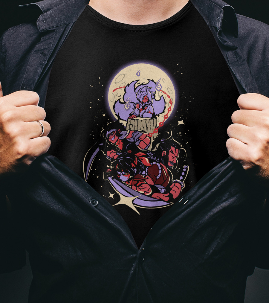 The Yetee Shop Brawlhalla Moonlit Legends Characters Under Full Moon T-Shirt