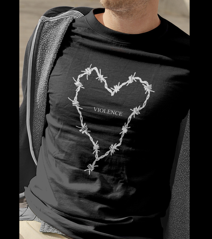 Violence Barbed Wire Heart 24Hundred Merch Frank Iero T-Shirt
