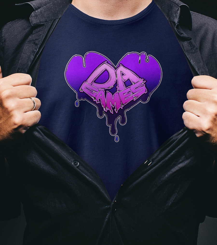 DAValentine Heart Drip Design DA Games Will Ryans Store T-Shirt