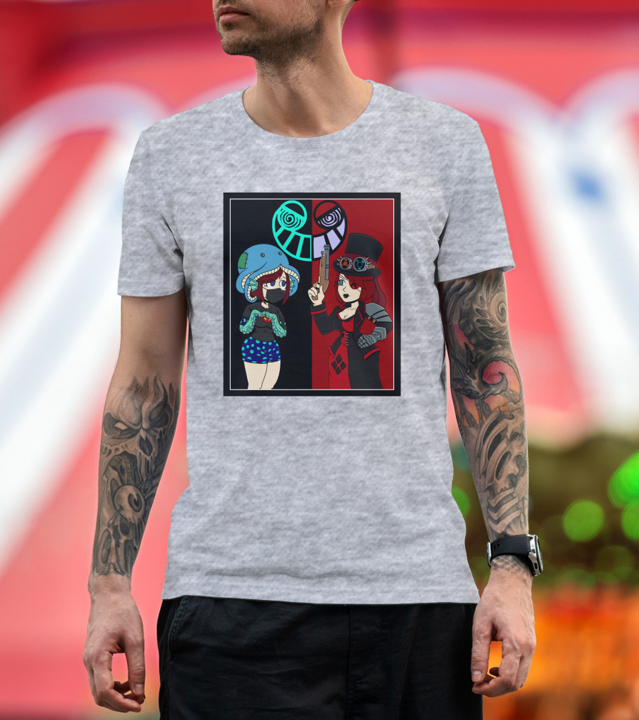 Frenemies Forever Threadless Blowing Off Steam Misssteam Steampunk and Aquatic Duel T-Shirt