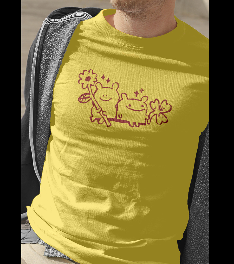 Megan Rose Ruiz Bear Friends Meg Zavala Cute Smiling Flower Duo T-Shirt