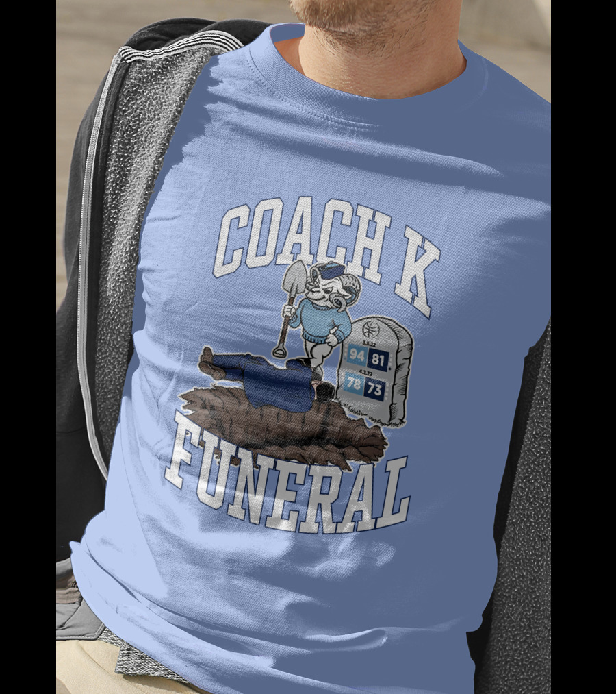 Big Cat Coach K Funeral Digging Cartoon Shovel Logo Dave Portnoy T-Shirt