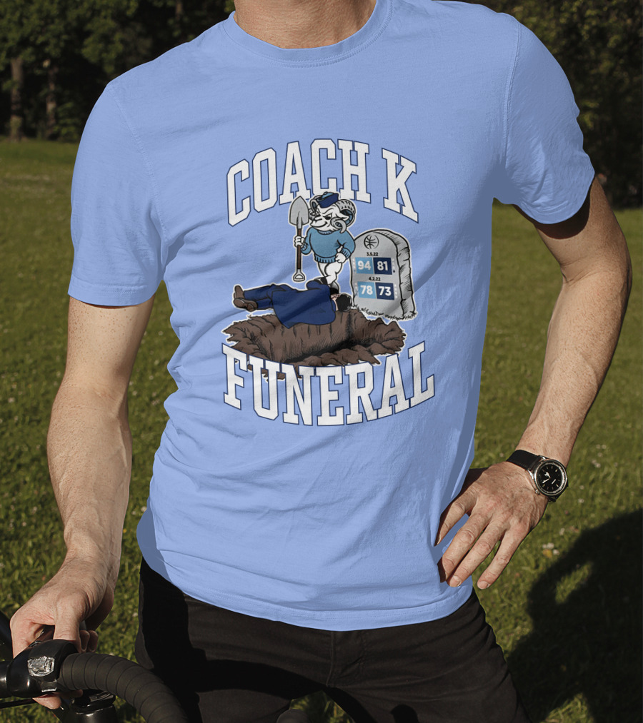 Big Cat Coach K Funeral Digging Cartoon Shovel Logo Dave Portnoy T-Shirt