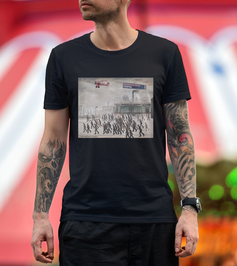 Proper Tees Merch Store Manchester United Liverpool Football Art Crowd Scene T-Shirt