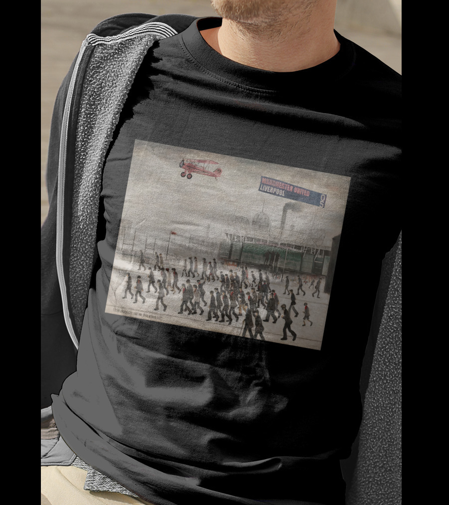 Proper Tees Merch Store Manchester United Liverpool Football Art Crowd Scene T-Shirt
