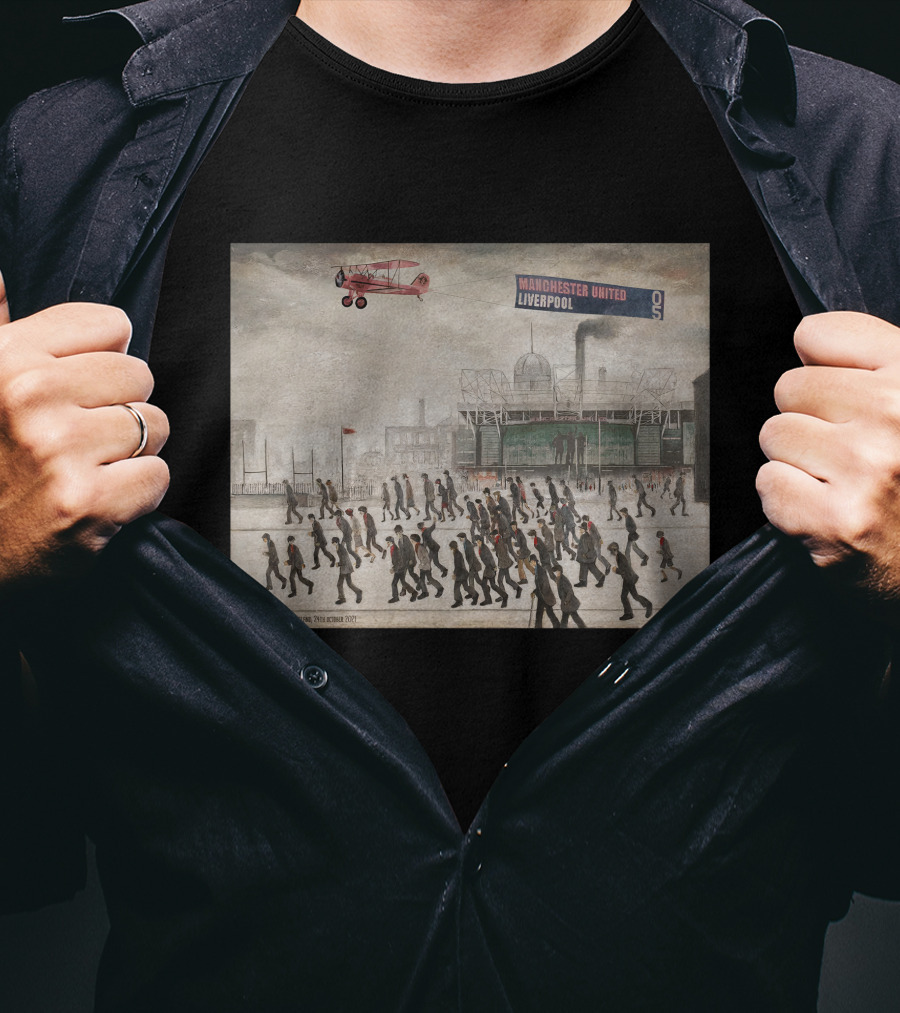 Proper Tees Merch Store Manchester United Liverpool Football Art Crowd Scene T-Shirt