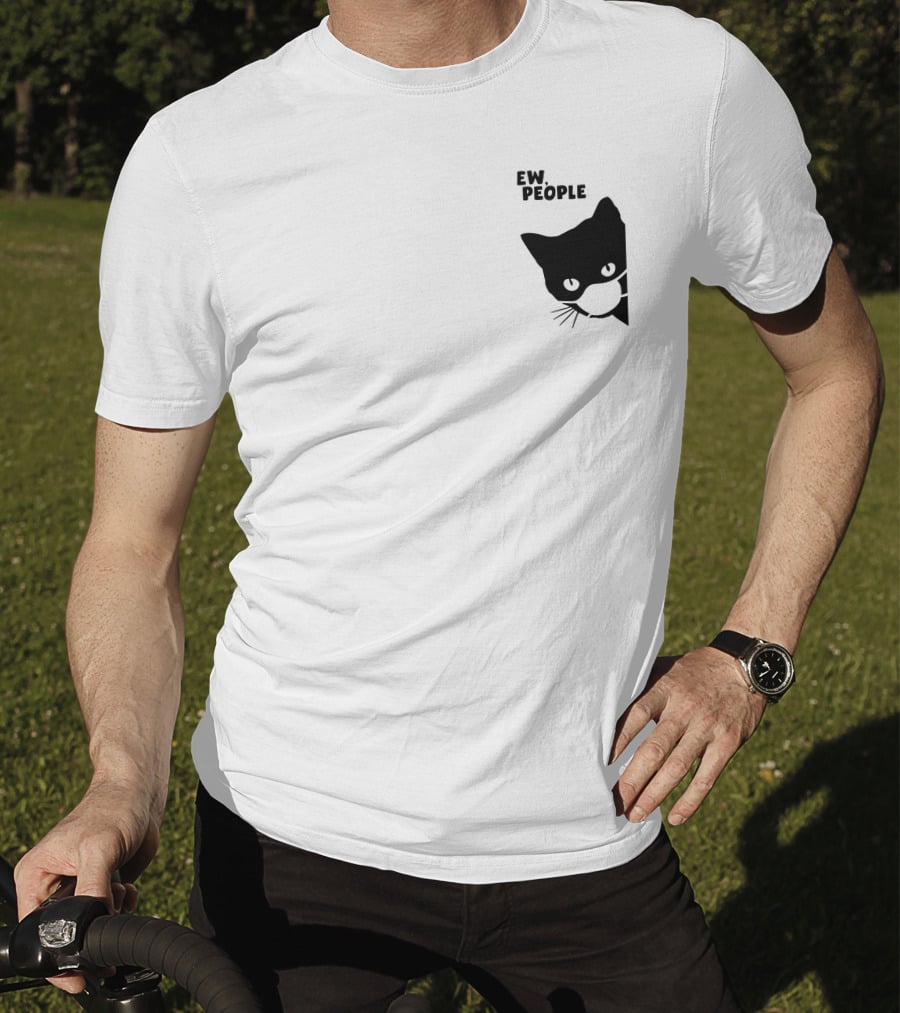 Qwertee Shop Ew People Cat Silhouette By Yirm T-Shirt