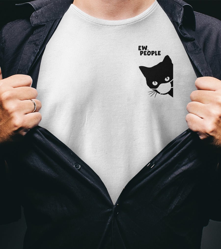 Qwertee Shop Ew People Cat Silhouette By Yirm T-Shirt