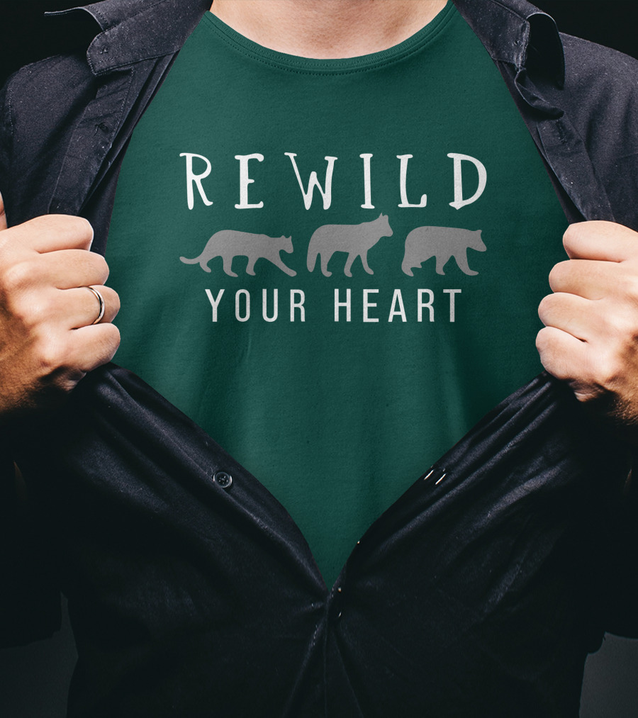 Wolf Conservation Center Store Nywolf Shop Rewild Your Heart Katie Hinde Wolves T-Shirt