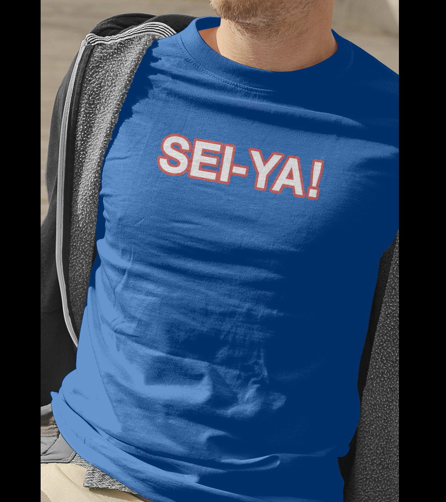 SEI-YA Obvious Phrase In Bold Red And White Block Text T-Shirt