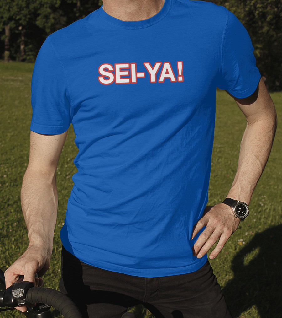 SEI-YA Obvious Phrase In Bold Red And White Block Text T-Shirt