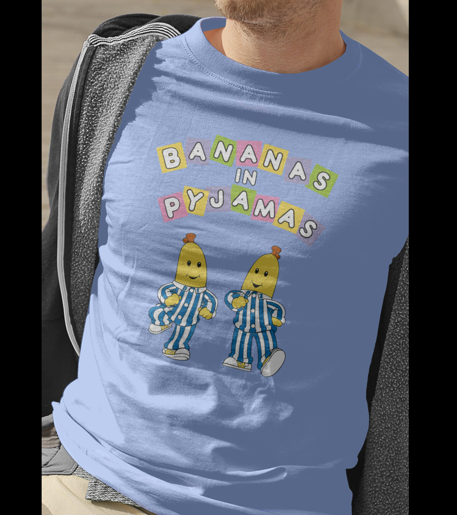 Bananas In Pyjamas Cartoon Characters In Blue And White Striped Outfits T-Shirt