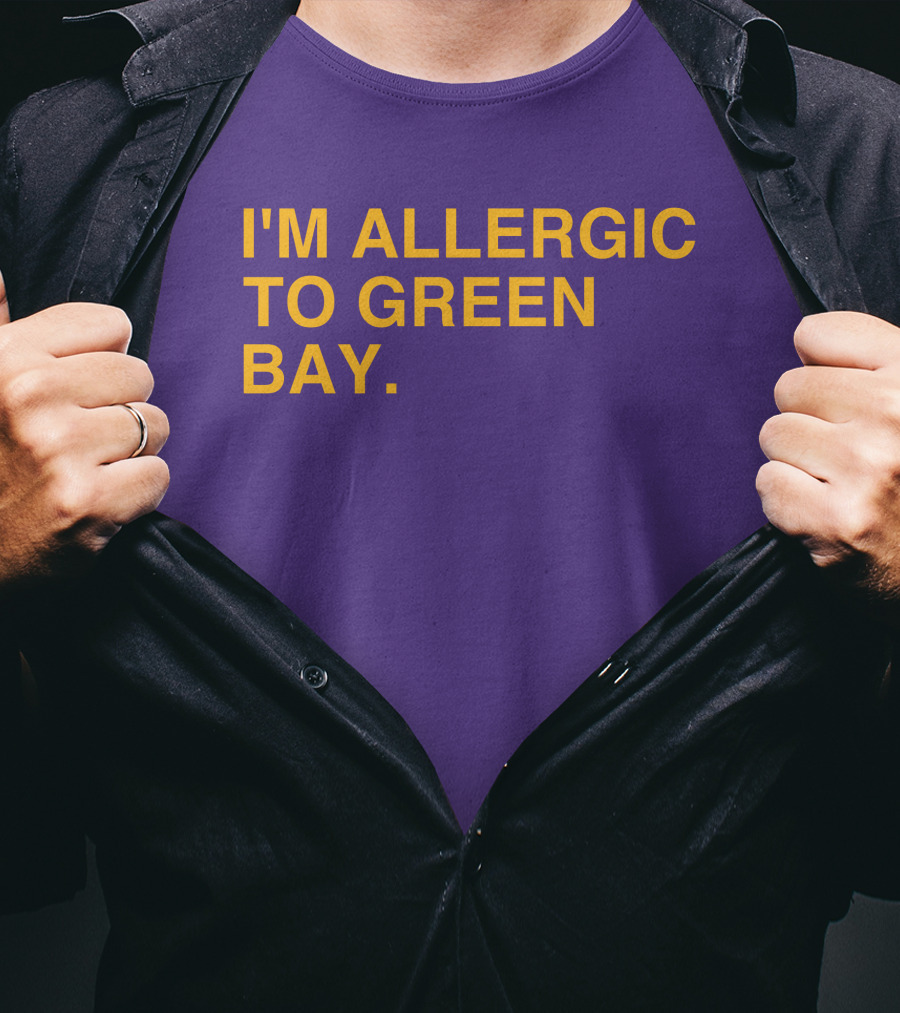 I'm Allergic To Green Bay Packers Football Fan Rivalry T-Shirt