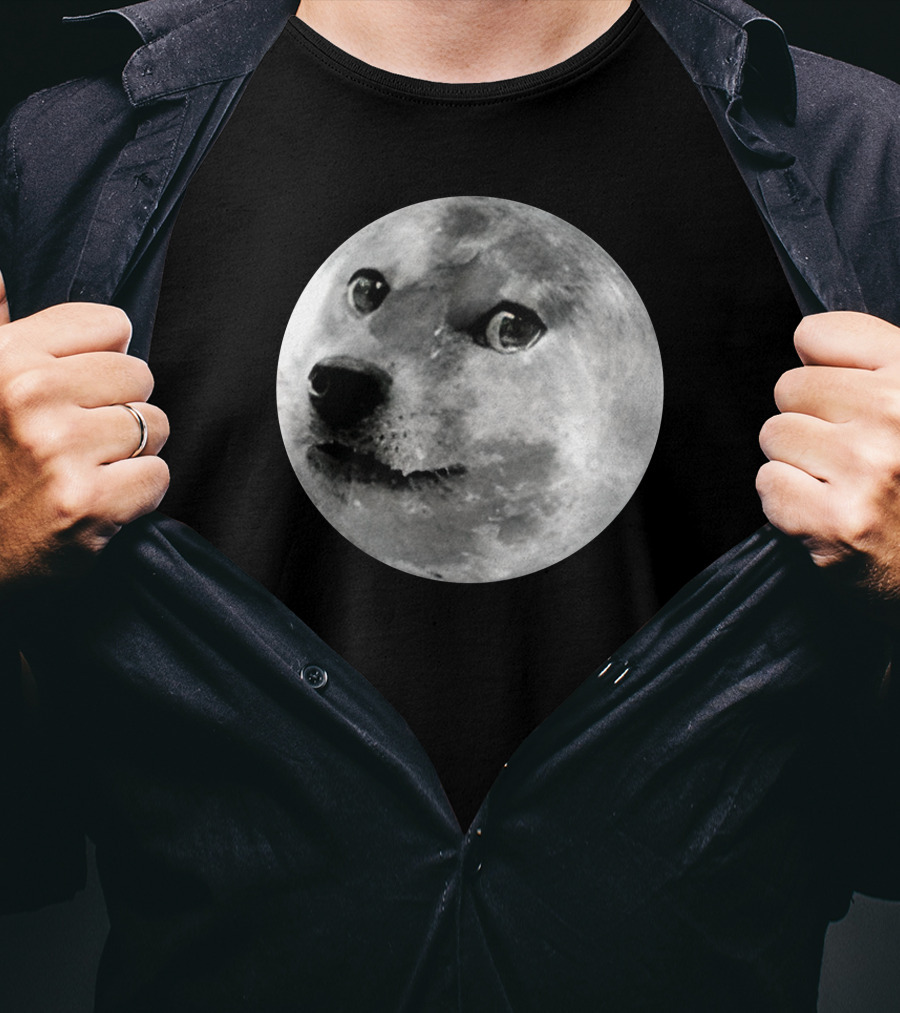 Doge Moon Meme Iconography To The Moon T-Shirt