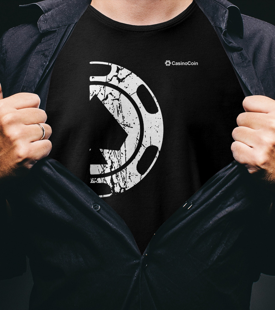 CasinoCoin Grunge Distressed Style Text Cryptocurrency T-Shirt