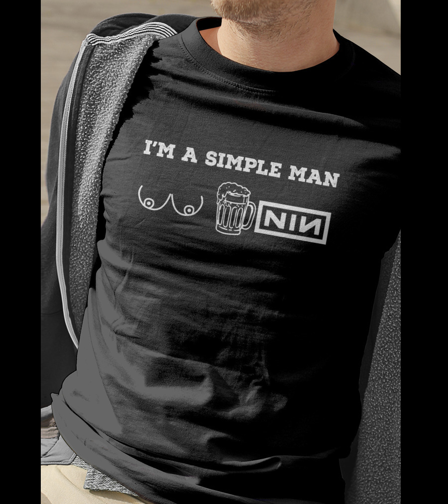 I'm A Simple Man I Like Beer Drums Guitar T-Shirt