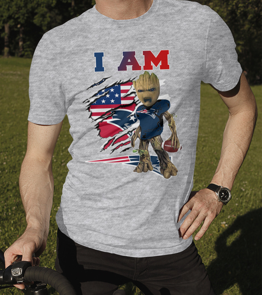 I Am Patriots Baby Groot Football Fan T-Shirt