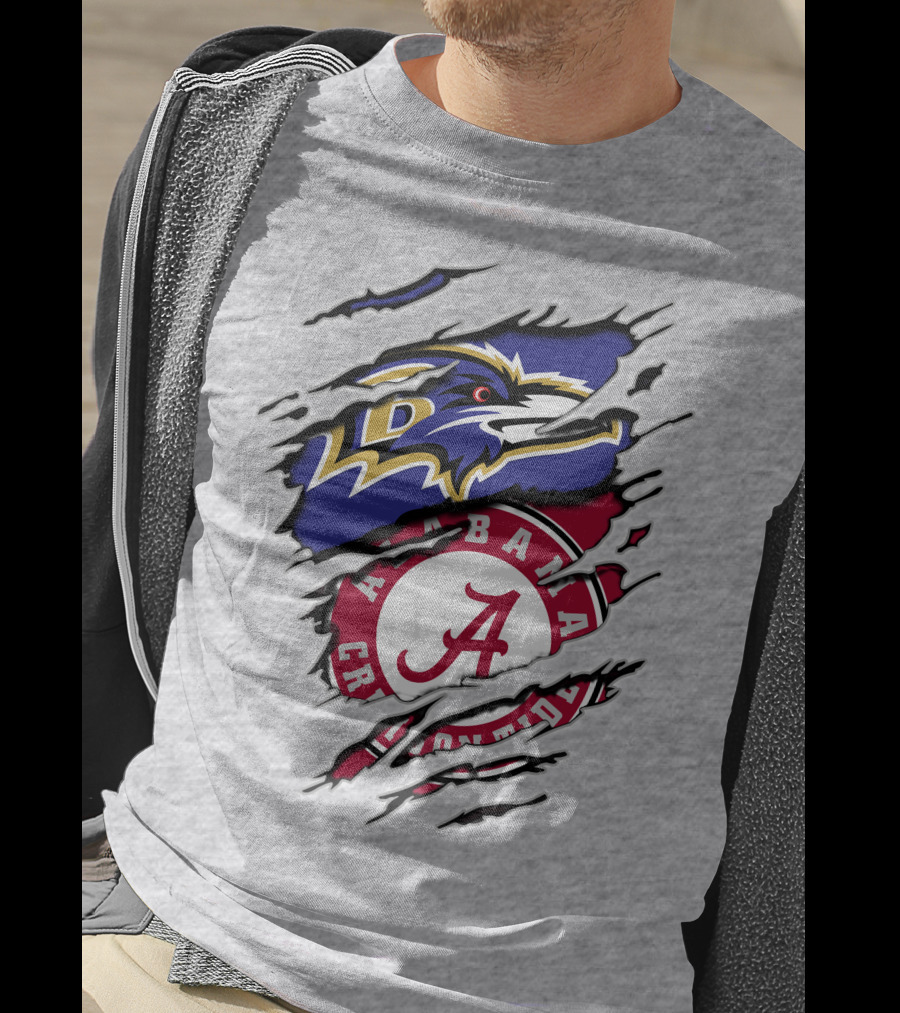 Baltimore Ravens Alabama Crimson Tide Logo Mashup T-Shirt