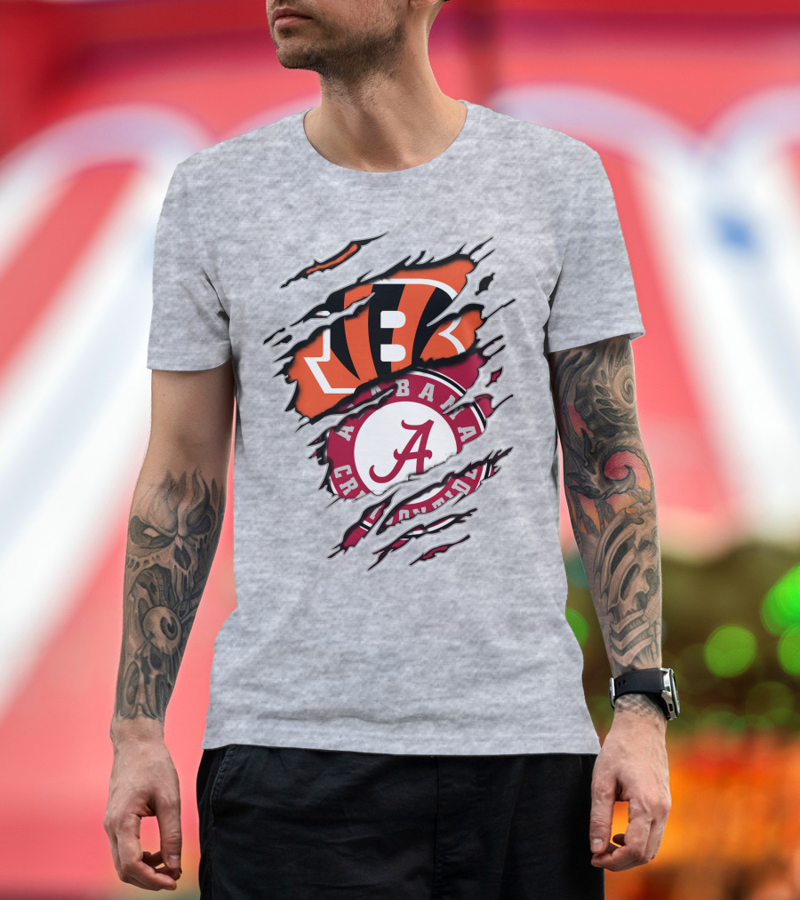 Alabama Crimson Tide Cincinnati Bengals Rip Claw T-Shirt