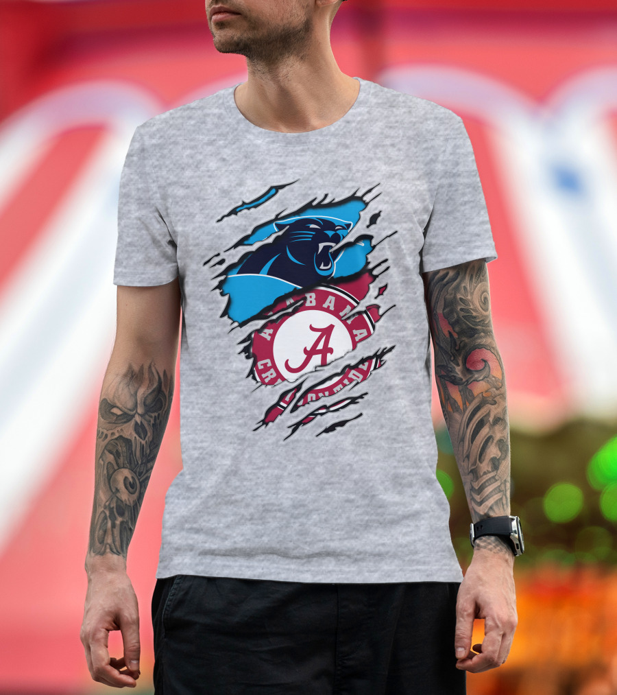 Alabama Crimson Tide Carolina Panthers Torn Claw T-Shirt