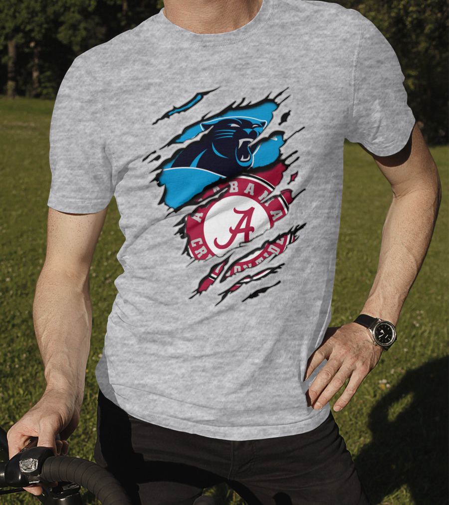 Alabama Crimson Tide Carolina Panthers Torn Claw T-Shirt
