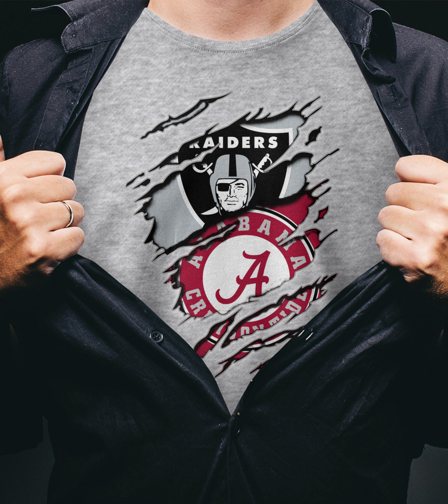 Alabama Crimson Tide Raiders Nfl Crossover T-Shirt