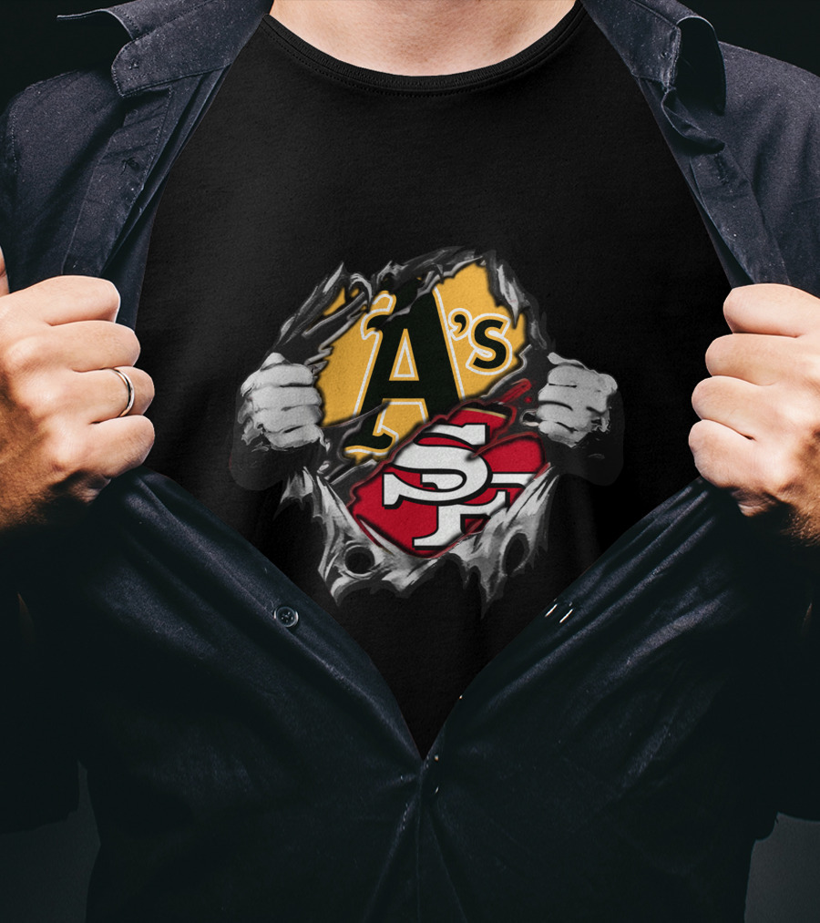 Oakland Athletics San Francisco 49ers Dual Logo Fusion T-Shirt