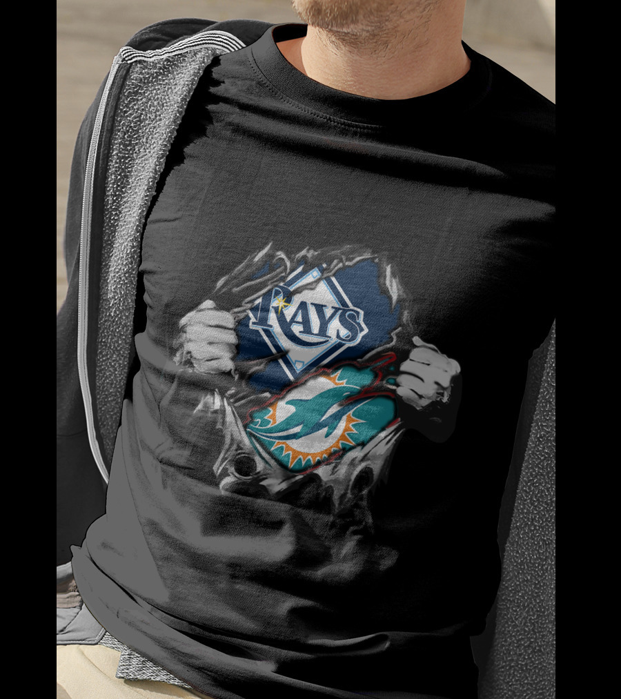Rays And Dolphins Sports Fan Dual Allegiance T-Shirt