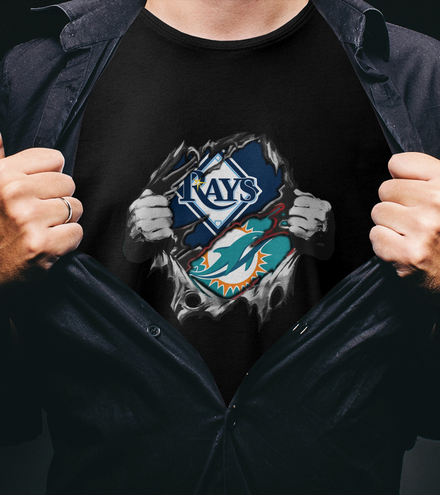 Rays And Dolphins Sports Fan Dual Allegiance T-Shirt
