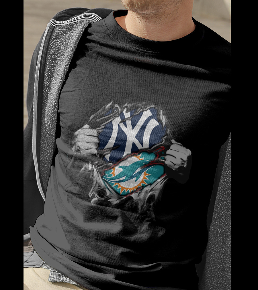 New York Baseball And Miami Football Rip T-Shirt