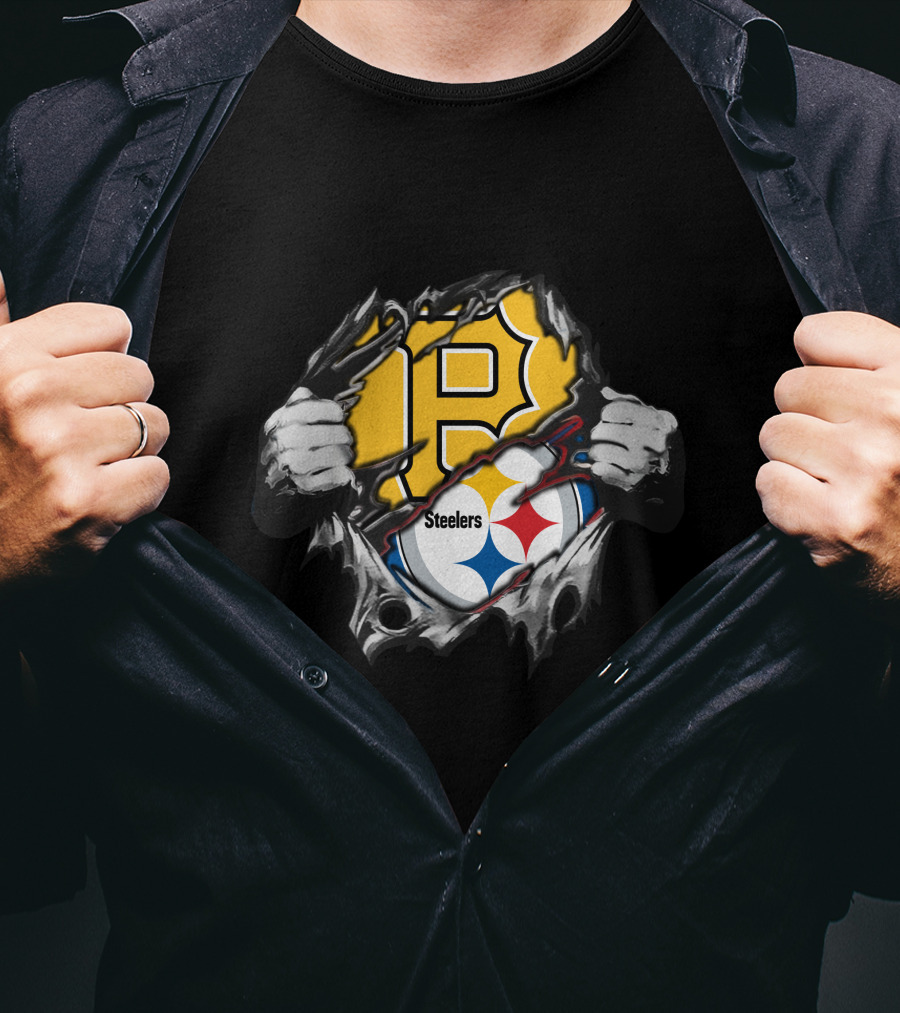 Steelers Pirates Logo Rip Fusion T-Shirt