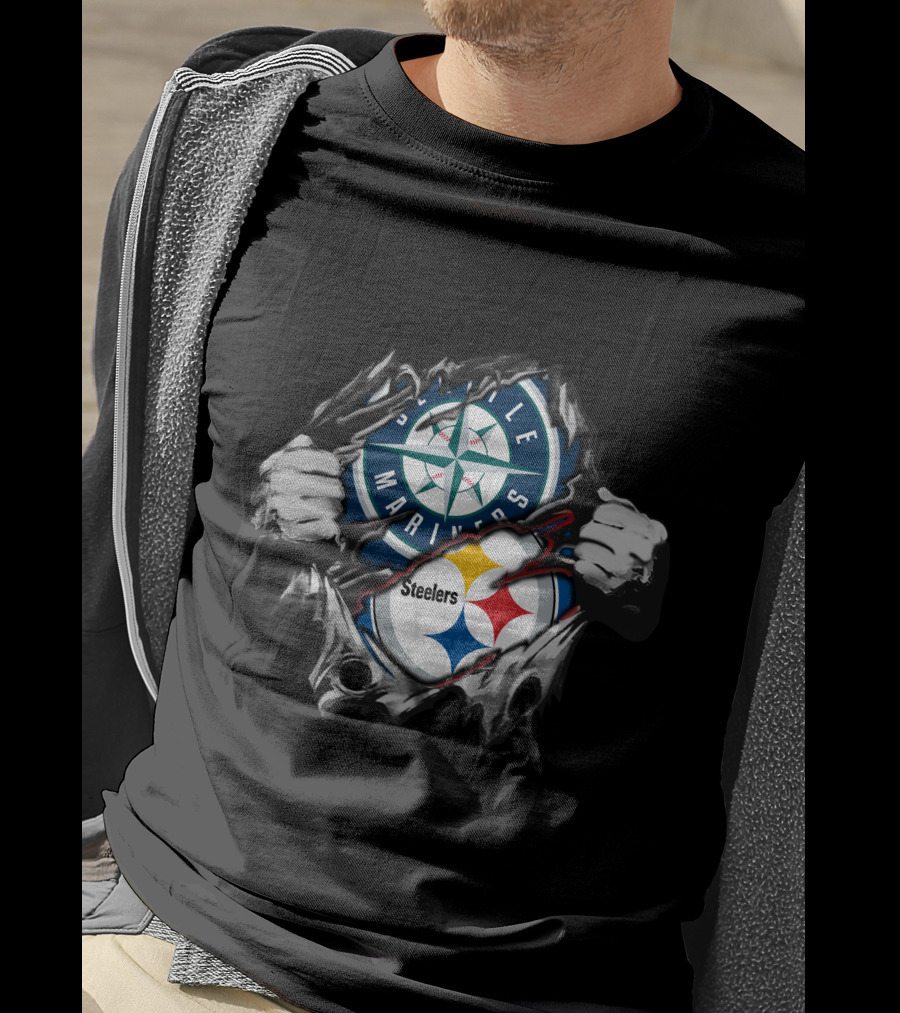 Seattle Mariners Steelers Crossover Fan T-Shirt