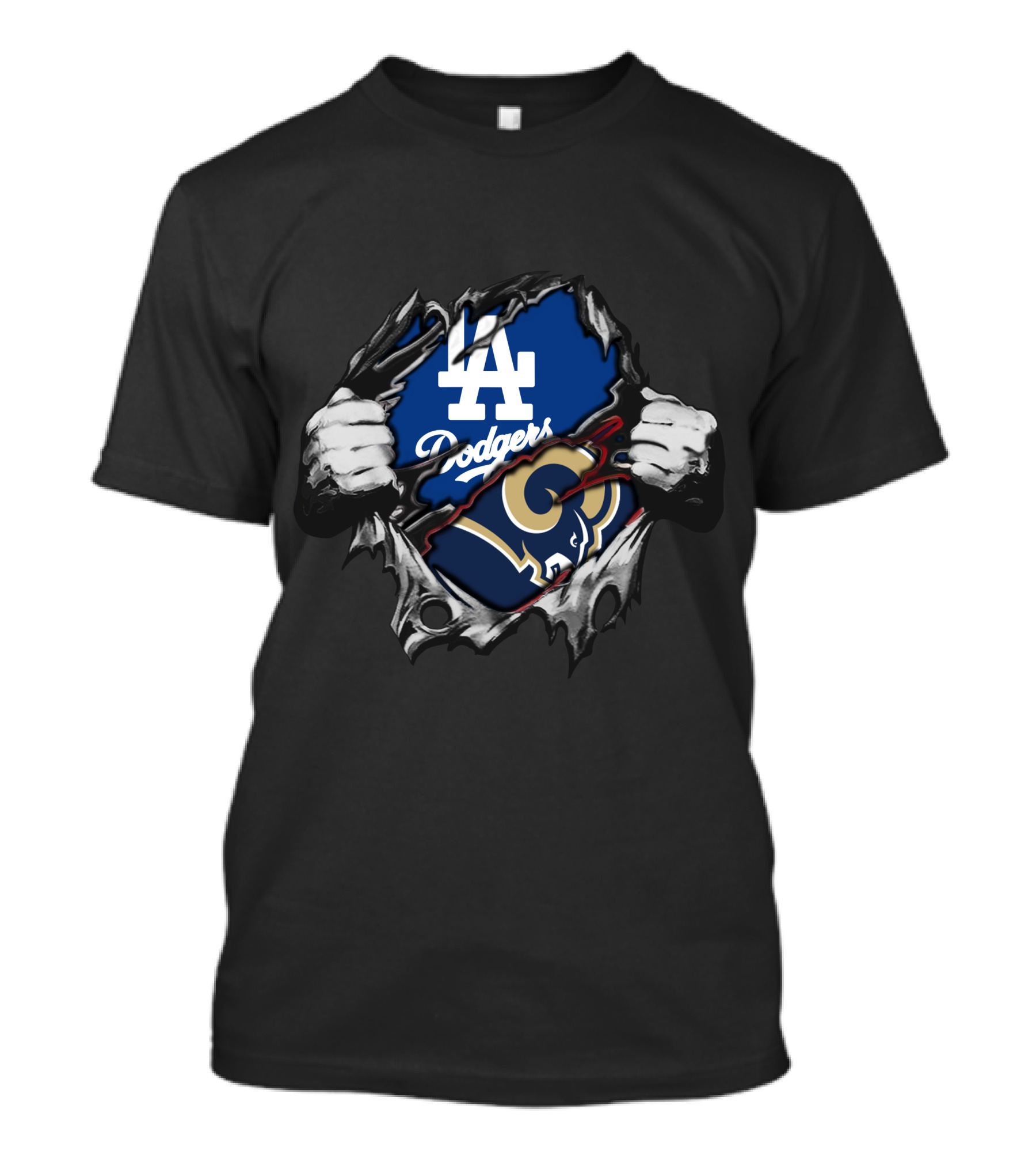 Rams La Dodgers Hidden Logo Fusion T-Shirt