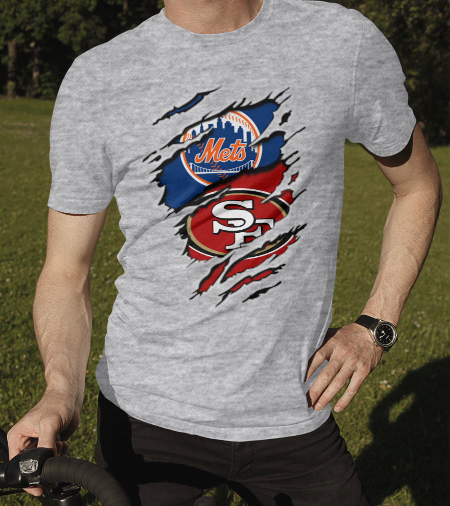 Mets 49ers Dual Team Logo Fusion T-Shirt
